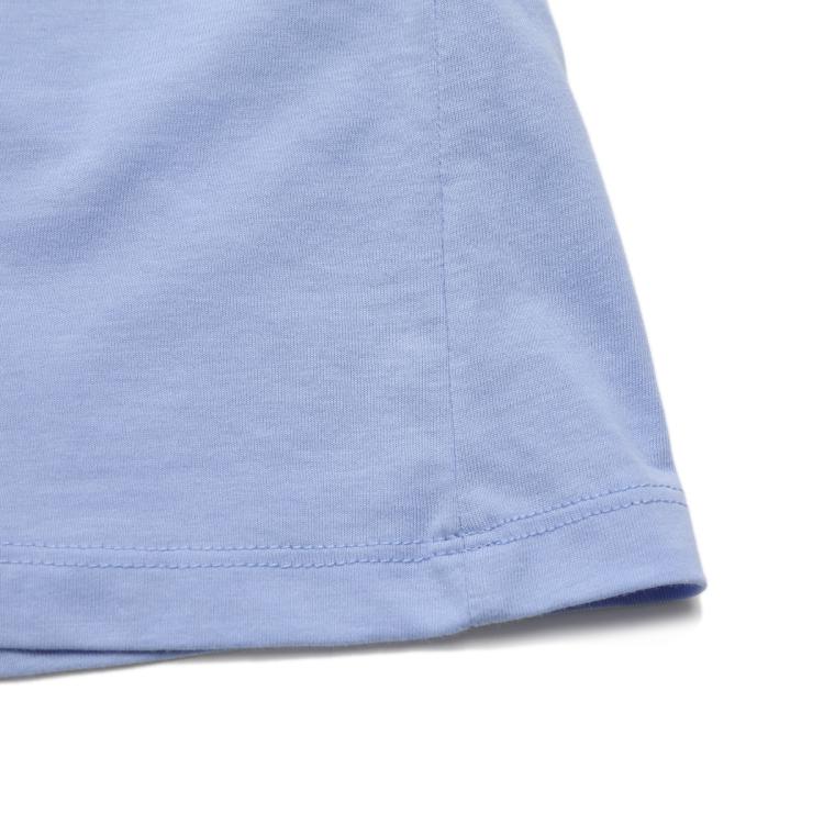 Armani Exchange 【纯棉】女士舒适简约刺绣字母logo圆领套头短袖t恤衫 In Blue