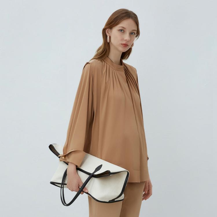 PORTS 1961 PORTS 宝姿春季女装气质小立领宽松上衣LL8B133KWO014