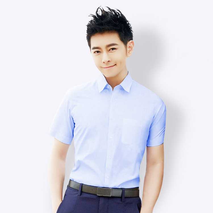 罗蒙 【林志颖同款】男士衬衫纯色舒适商务时尚休闲吸湿透气衬衫男