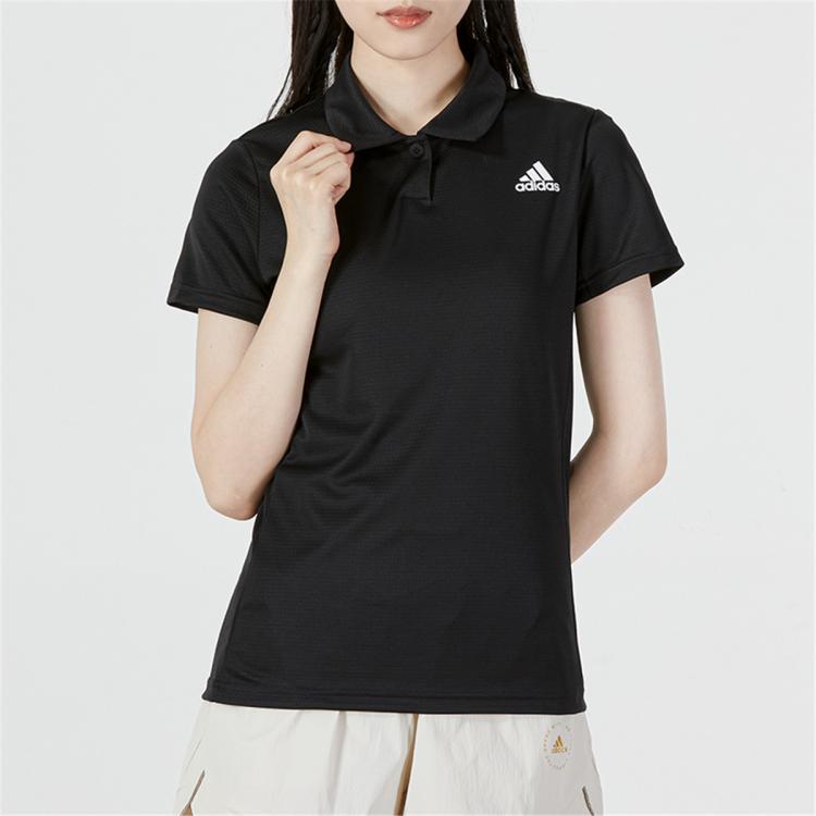 Adidas Originals 时尚休闲气质女子polo衫t恤上衣夏装女装 In Black
