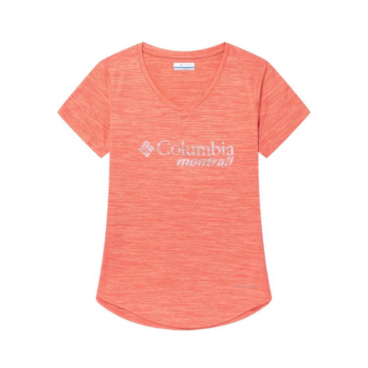Columbia 户外女式休闲运动透气圆领短袖t恤 In Orange