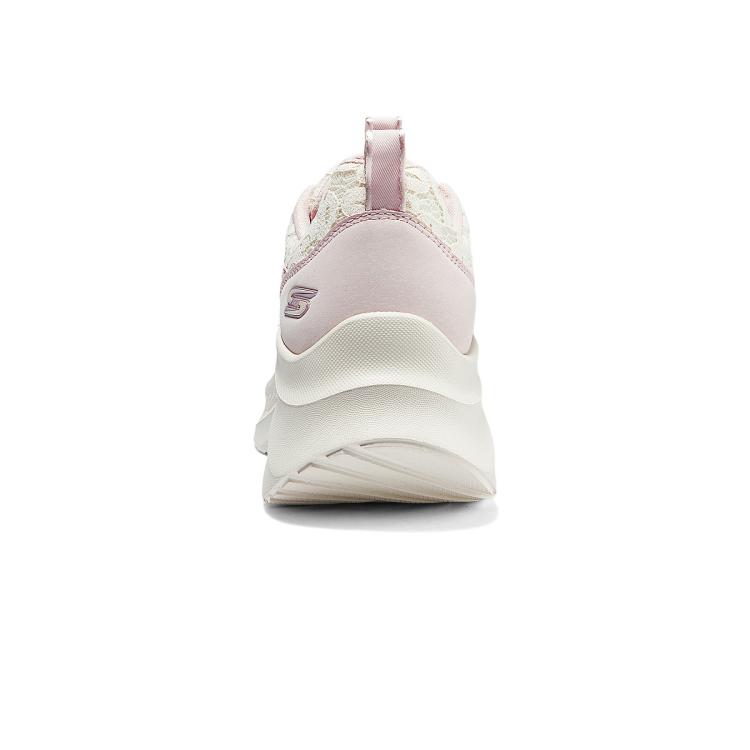 SKECHERS 斯凯奇 【糕糕鞋】蕾丝网面女鞋运动休闲鞋厚底小白鞋女轻薄透气夏季