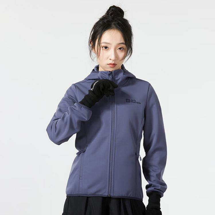 Jack Wolfskin 狼爪女式户外运动休闲软壳夹克 In Blue