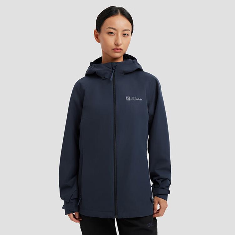 Jack Wolfskin 狼爪冲锋衣女式户外运动休闲防风防泼水夹克外套 In Blue