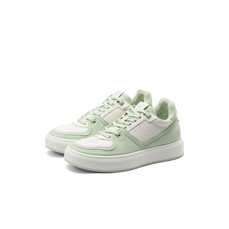 Ecco 24款女鞋厚底板鞋 真皮百搭休闲鞋运动鞋 街头ace856823 In Green