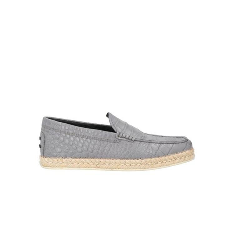 Tod's Man Loafers Grey Size 8 Soft Leather In Grey