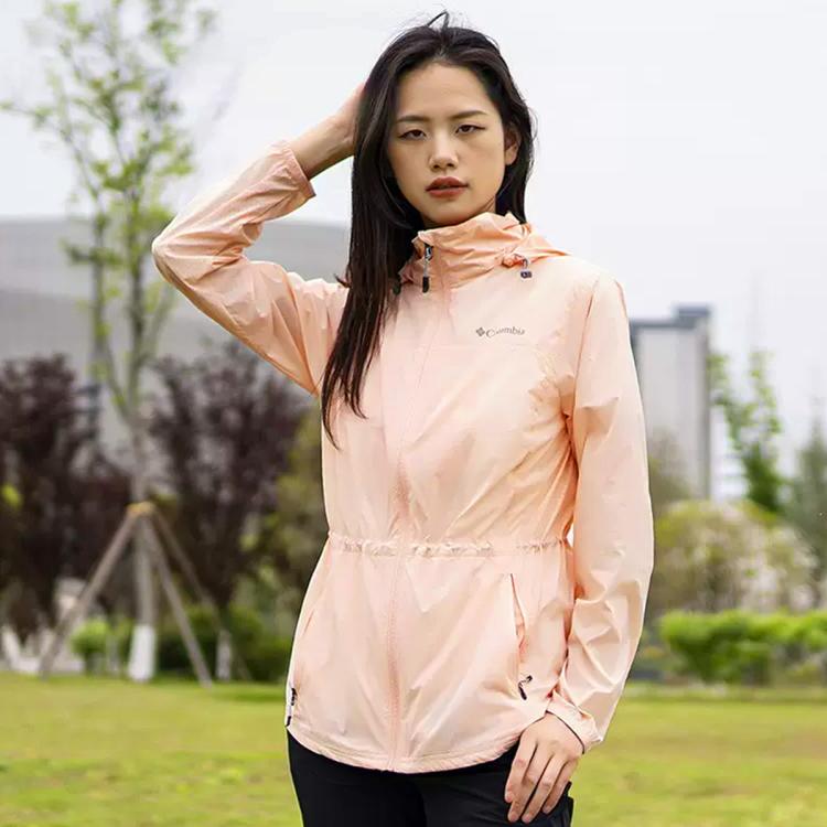 Columbia 春夏户外女式连帽皮肤衣机织外套 In Orange