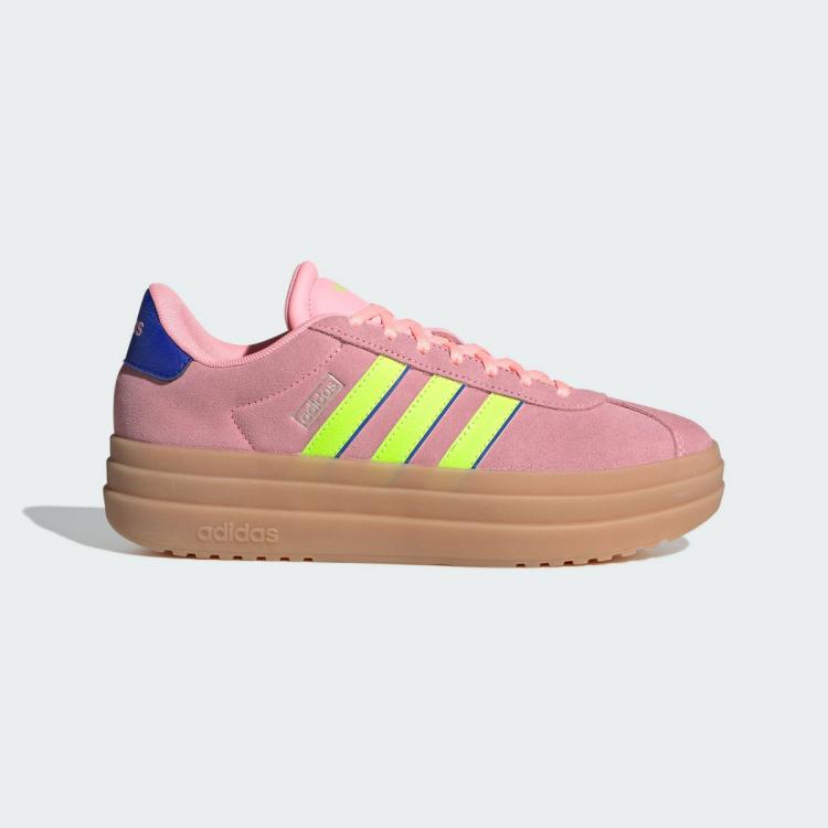 Adidas Originals Women's Vl Court Bold Sneaker In Pink Spark/lucid Lemon/lucid Blue, Women's At Urban Outfitters In Blush