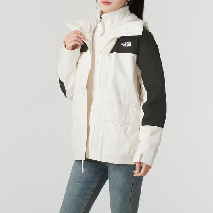 The North Face 连帽女装上衣抓绒内胆休闲时尚摇粒绒三合一夹克保暖运动外套