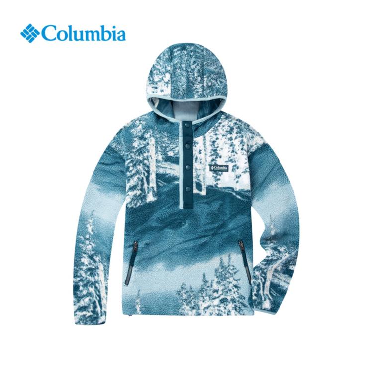 Columbia 户外女子icon复古时尚运动连帽抓绒衣 In Blue