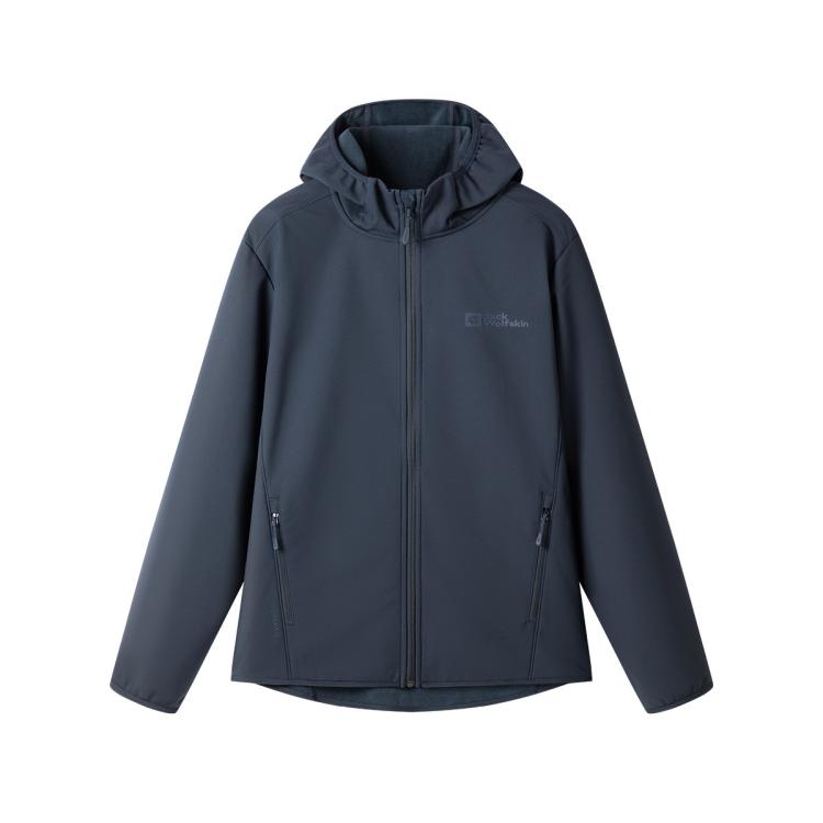 Jack Wolfskin 狼爪24秋冬男式户外运动休闲软壳防泼水夹克外套 In Blue