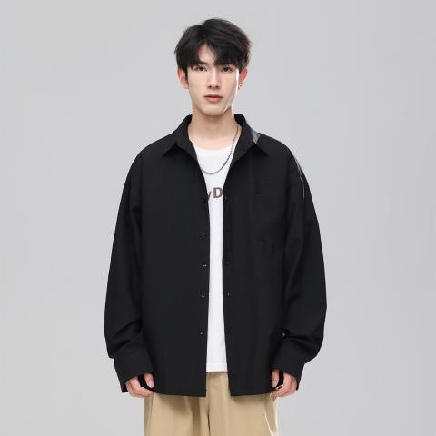 班尼路 男款衬衫春秋上衣新款时尚潮流简约宽松舒适百搭休闲男士上衣衬衫 图片 5