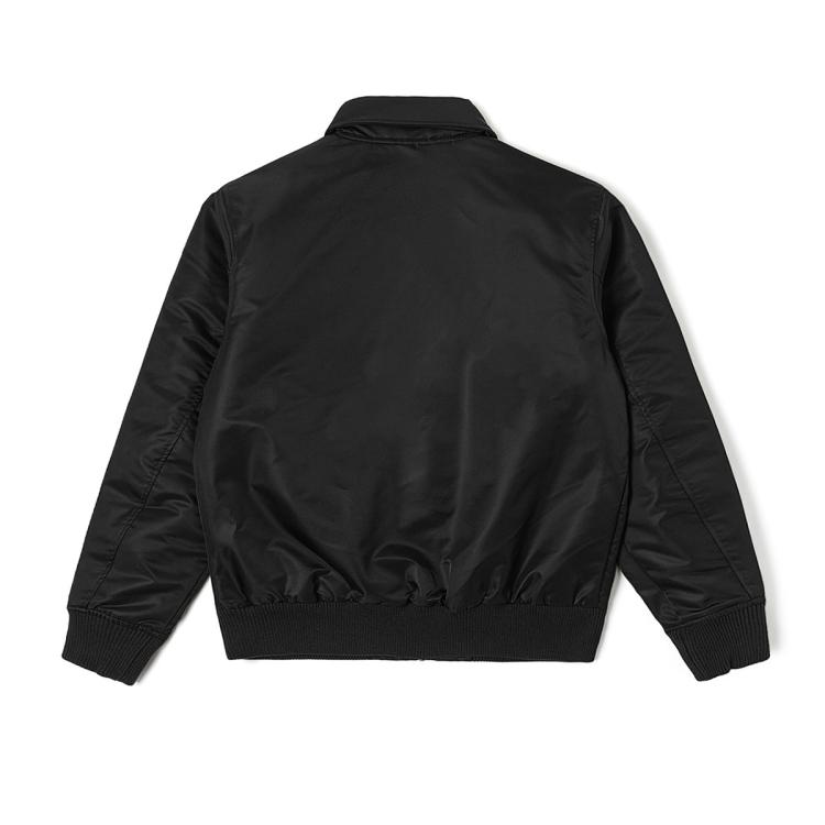 LEE LEE 商场同款舒适版翻领刺绣Logo黑色男夹棉外套休闲