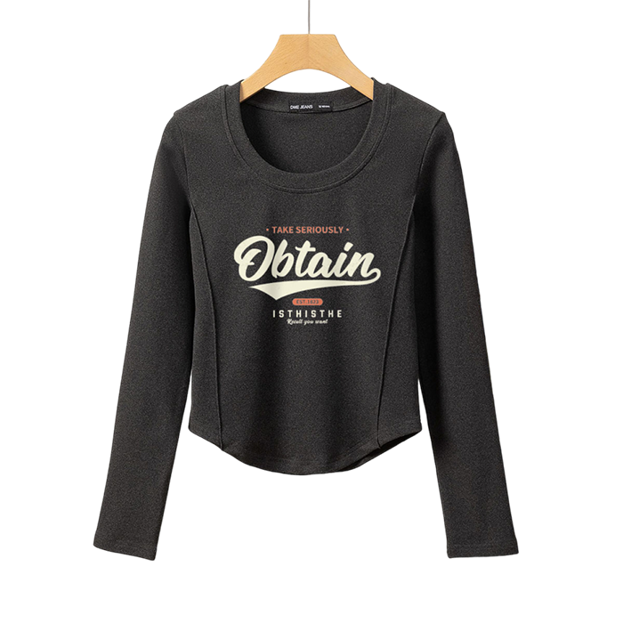 DME JEANS Ůʽ����� Բ�쳤��T�� ���������ӡ�� ���г�������Ůװ 24.5Ԫ