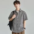 班尼路 夏季时尚经典格纹衬衫短袖男日常简约潮流百搭休闲翻领短袖衬衫男 图片 4