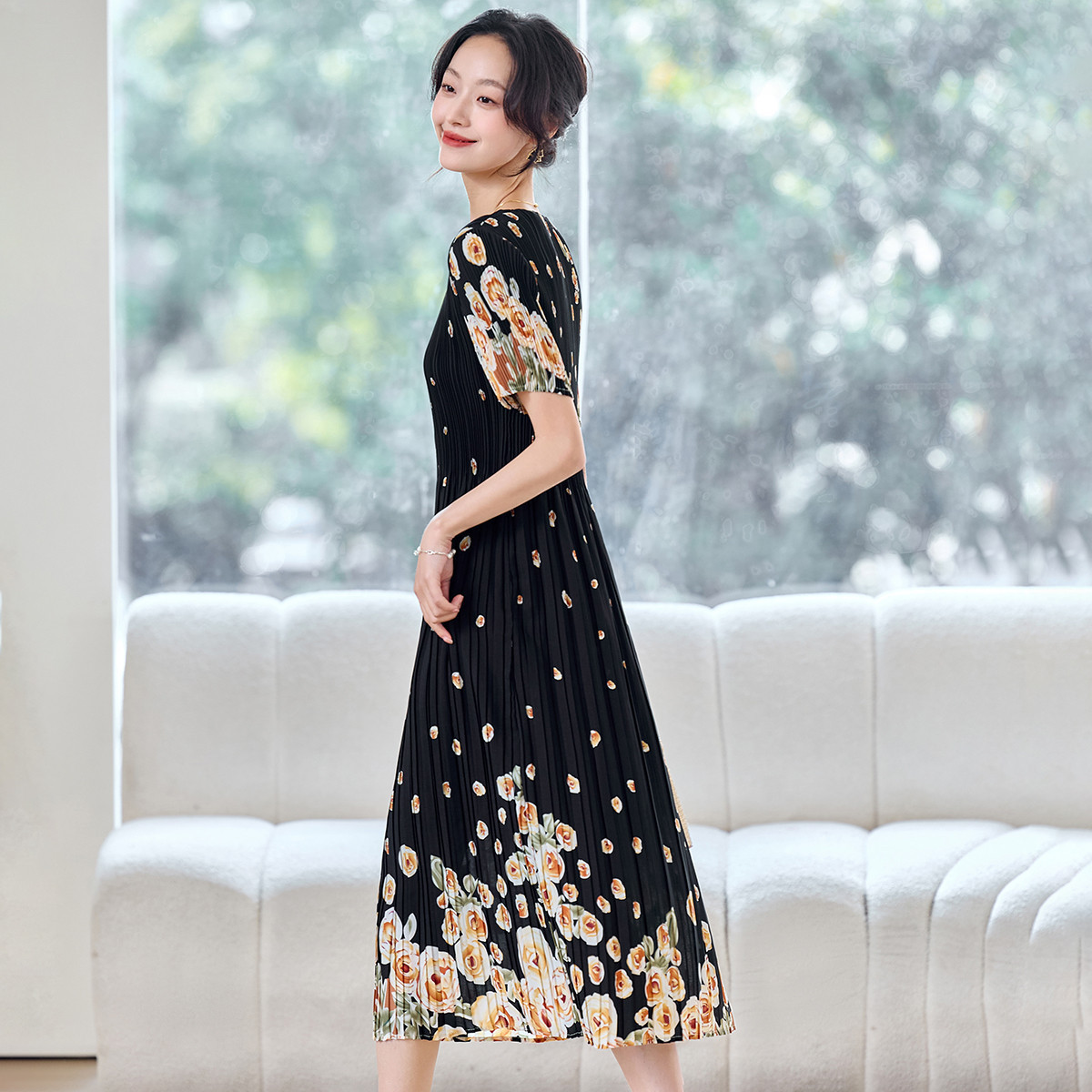 ��ľ�� ��������ӡ������ȹ �ļ�Բ��������ȹ ѩ���г�ȹ ��������71Ԫ