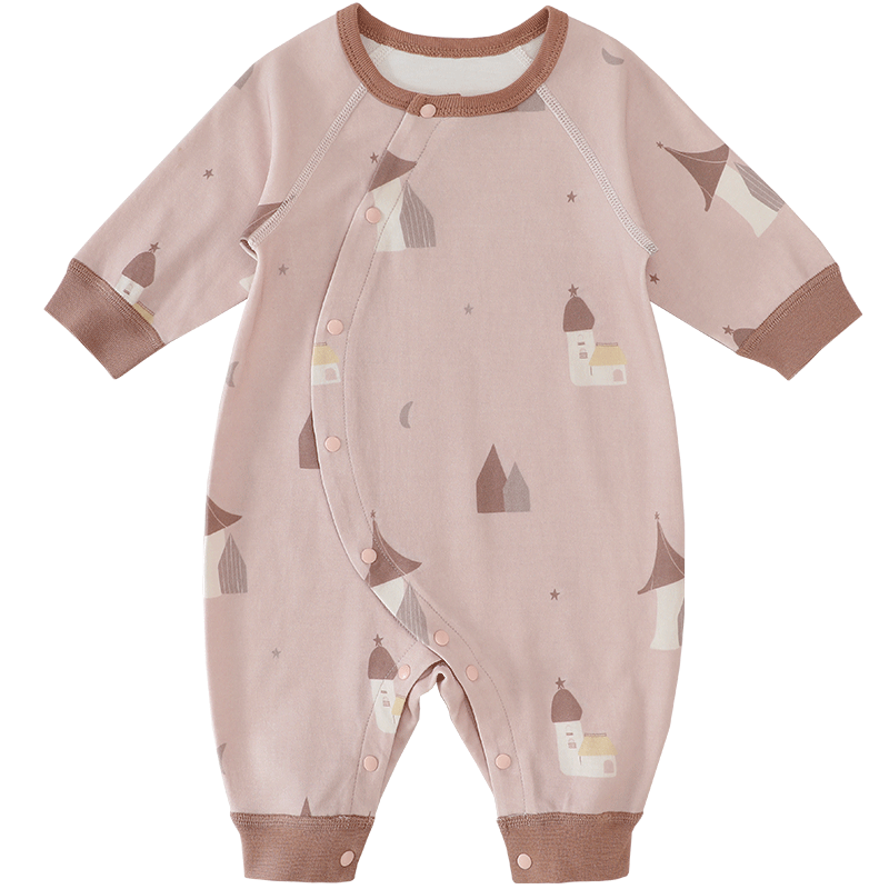 巴厘小猪 宝宝连体衣四季长袖a类纯棉初生儿可爱春秋新生婴儿哈衣爬爬服 45.3元