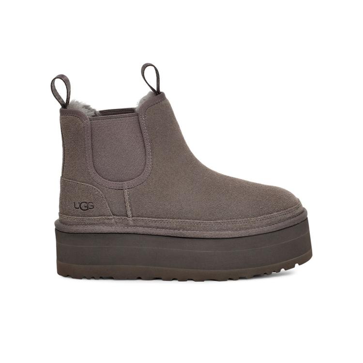 Ugg 秋冬休闲厚底雪地靴烟囱时尚切尔西短靴 1134526灰色