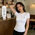 德尔惠 【女装】短袖T恤女夏季透气针织圆领休闲运动T恤打底衫上衣服女 图片 1
