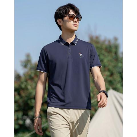 班尼路 【日常通勤】短袖POLO衫男26年夏季宽松纯色翻领设计T恤男 图片 5