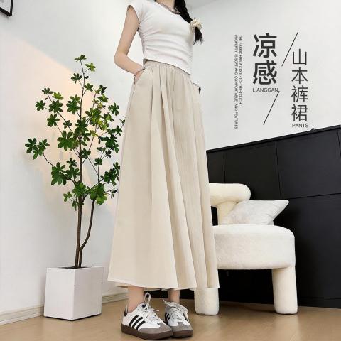德尔惠 【凉感】半身裤裙女夏季款新款高腰垂感休闲阔腿裤小个子山本裙裤 图片 1