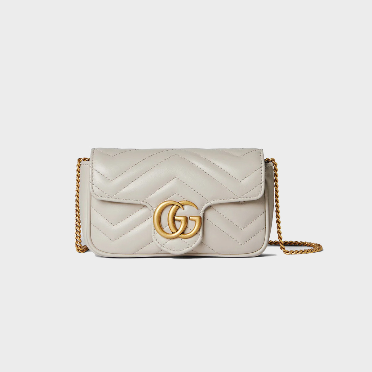 GUCCI 古驰牛皮革超迷你手袋女士经典马蒙系列链条单肩斜挎包