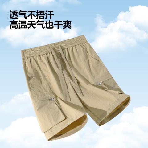 德尔惠 【拉链口袋】工装裤男款夏季通勤百搭外穿五分裤简约宽松运动短裤 图片 6