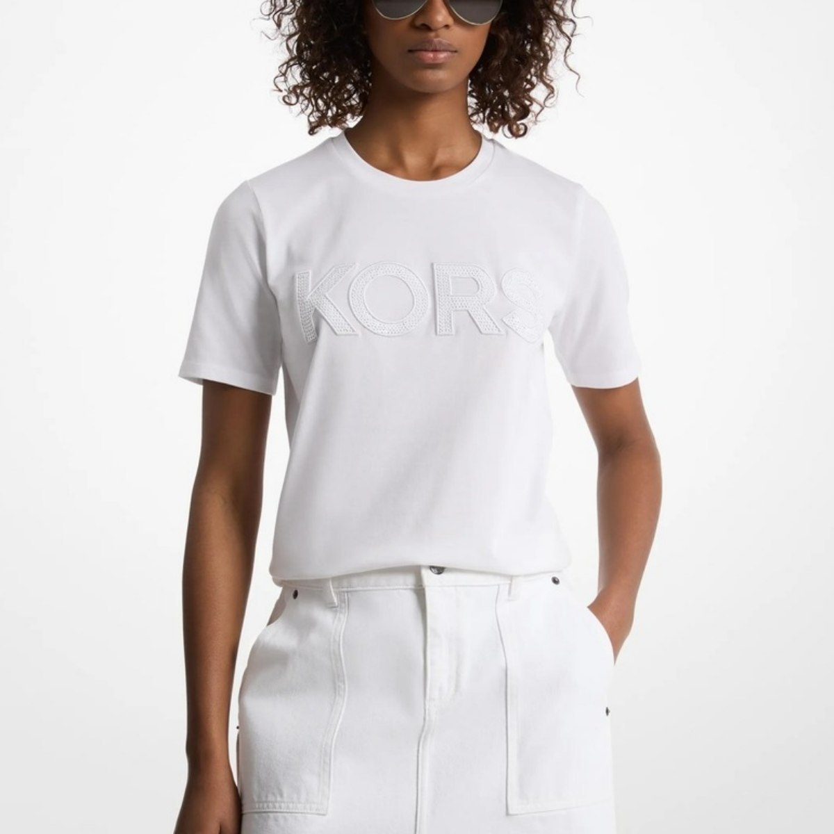 MICHAEL KORS 【字母LOGO】女士纯棉舒适圆领短袖T恤