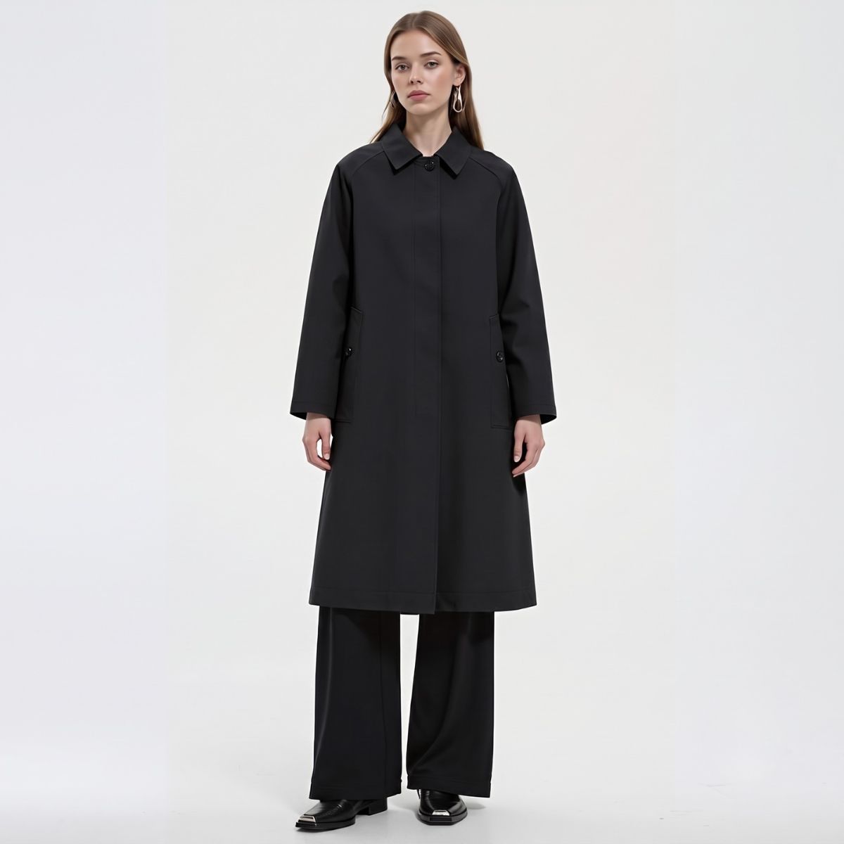 BURBERRY 【卡姆登版型】女式纯棉随性摩登插肩袖中长款极简风衣外套