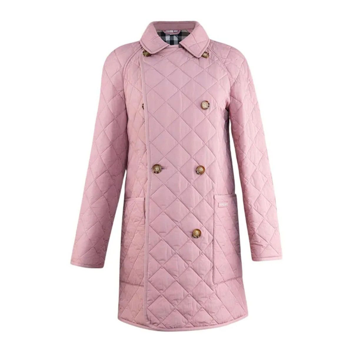 BURBERRY Burberry博柏利 时尚气质纯色翻领袖口格纹女式棉衣