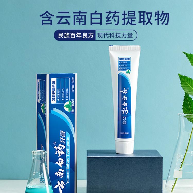 云南白药 【健齿护龈】呵护牙龈减轻牙龈问题经典留兰香成人牙膏45g*2