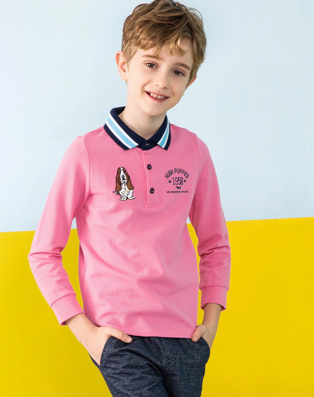 暇步士hush puppies童装特卖旗舰店暇步士童装男童polo衫18年春季新款