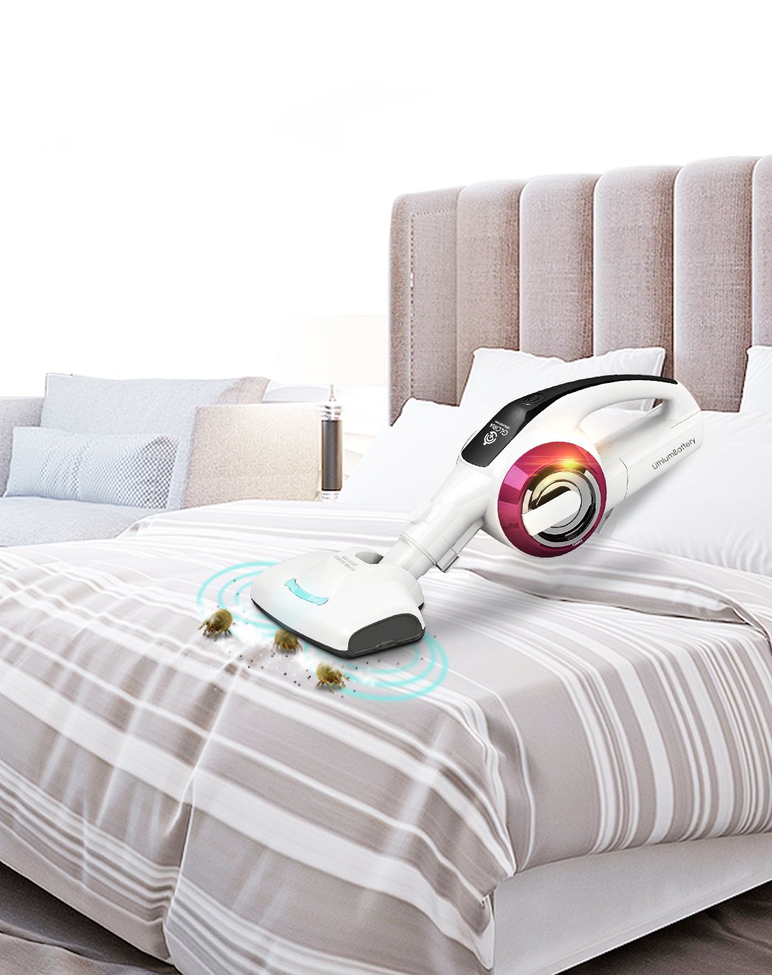 床宝007家用无线除螨仪紫外线除螨机床铺小型除螨吸尘器uv-w007