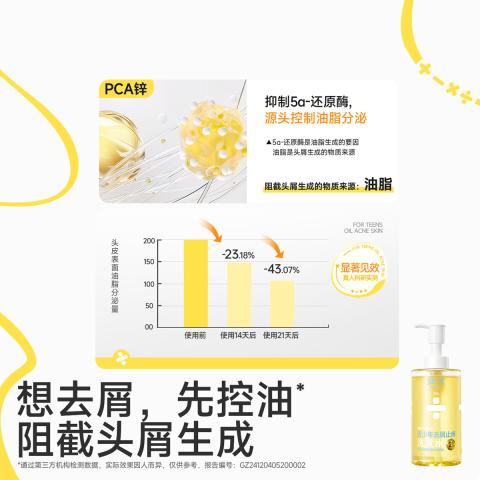润本 【大容量】青少年控油蓬松洗发水女孩清爽去屑止痒学生洗发露 图片 5