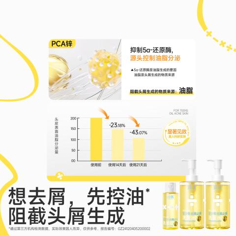 润本 【油屑克星】青少年控油蓬松洗发水 女孩清爽去屑止痒学生洗发露 图片 6