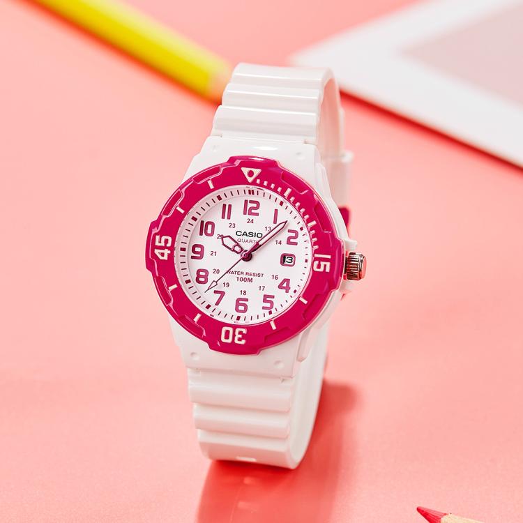 Casio 卡西欧（）手表时尚运动学生表防水石英女表儿童手表 In Pink