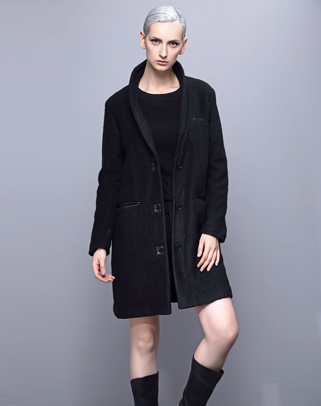 中长外套黑色