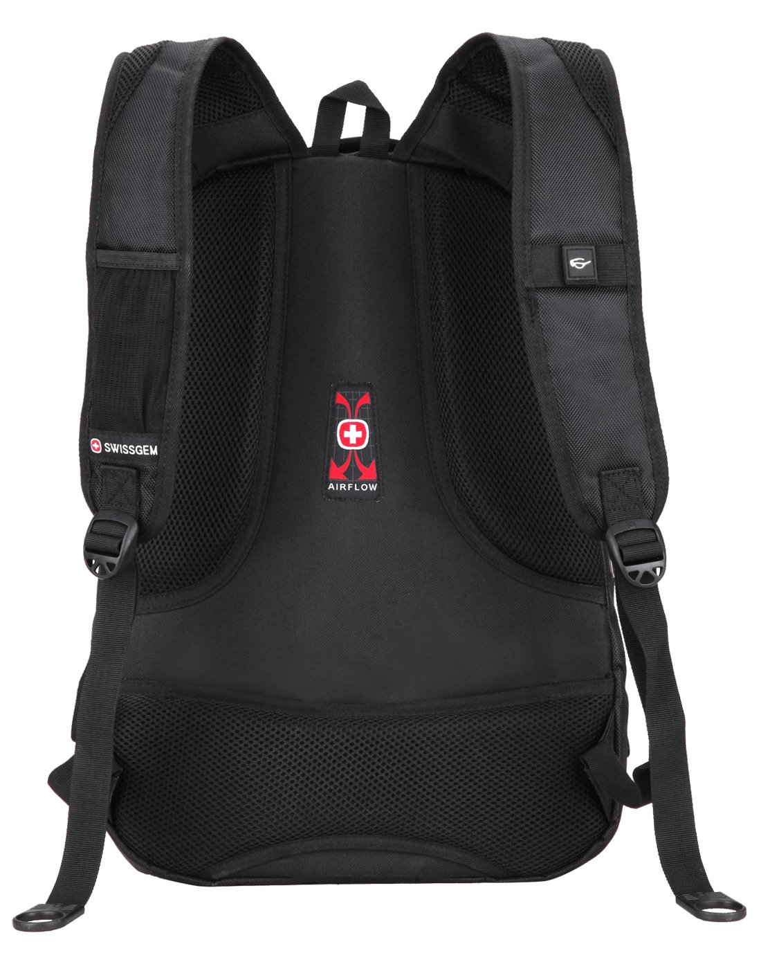 中性款黑色户外防水减压双肩背包