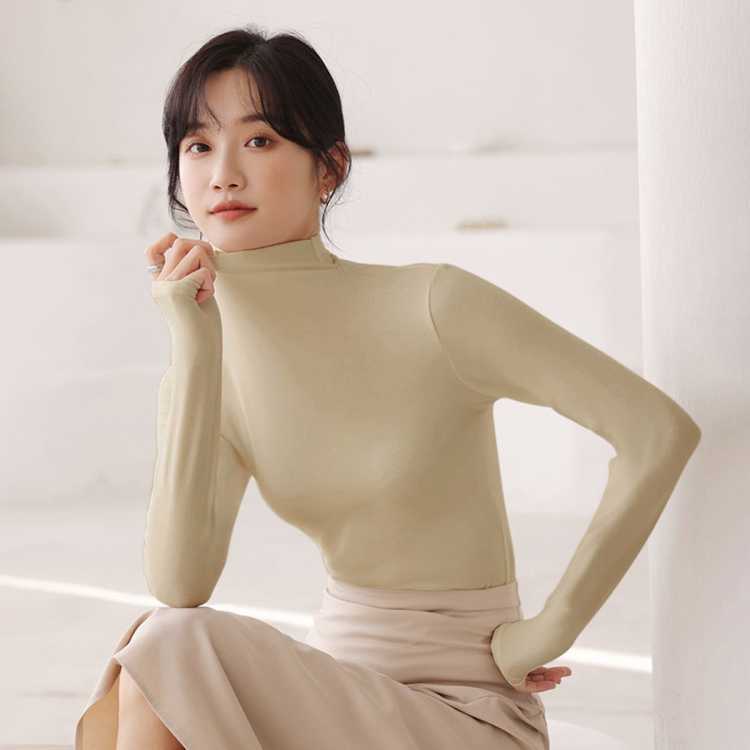 美标 【94%莫代尔】秋冬高领女士打底衫内搭外穿长袖修身保暖衣系列