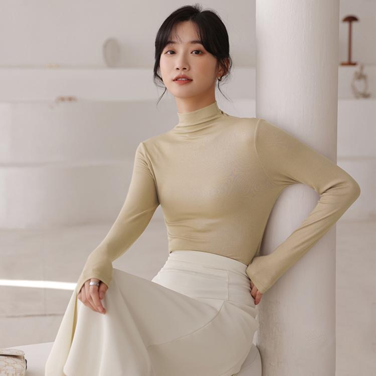 美标 【94%莫代尔】秋冬高领女士打底衫内搭外穿长袖修身保暖衣系列