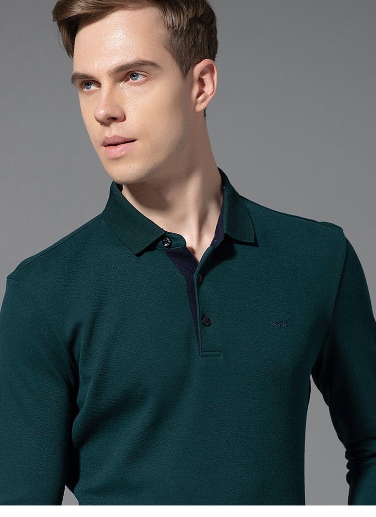 鳄鱼恤专柜款春秋纯棉刺绣logo基本款长袖男式t恤