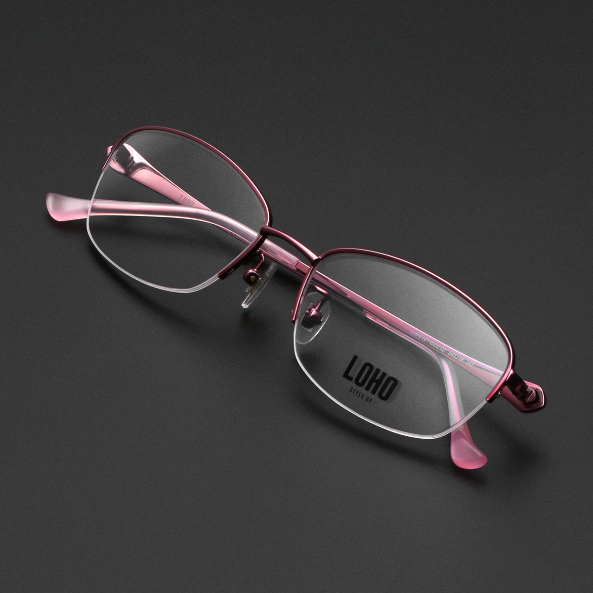 loho光学镜架商务钛合金眼镜架时尚超轻钛架女文艺椭圆半框钛架眼镜框