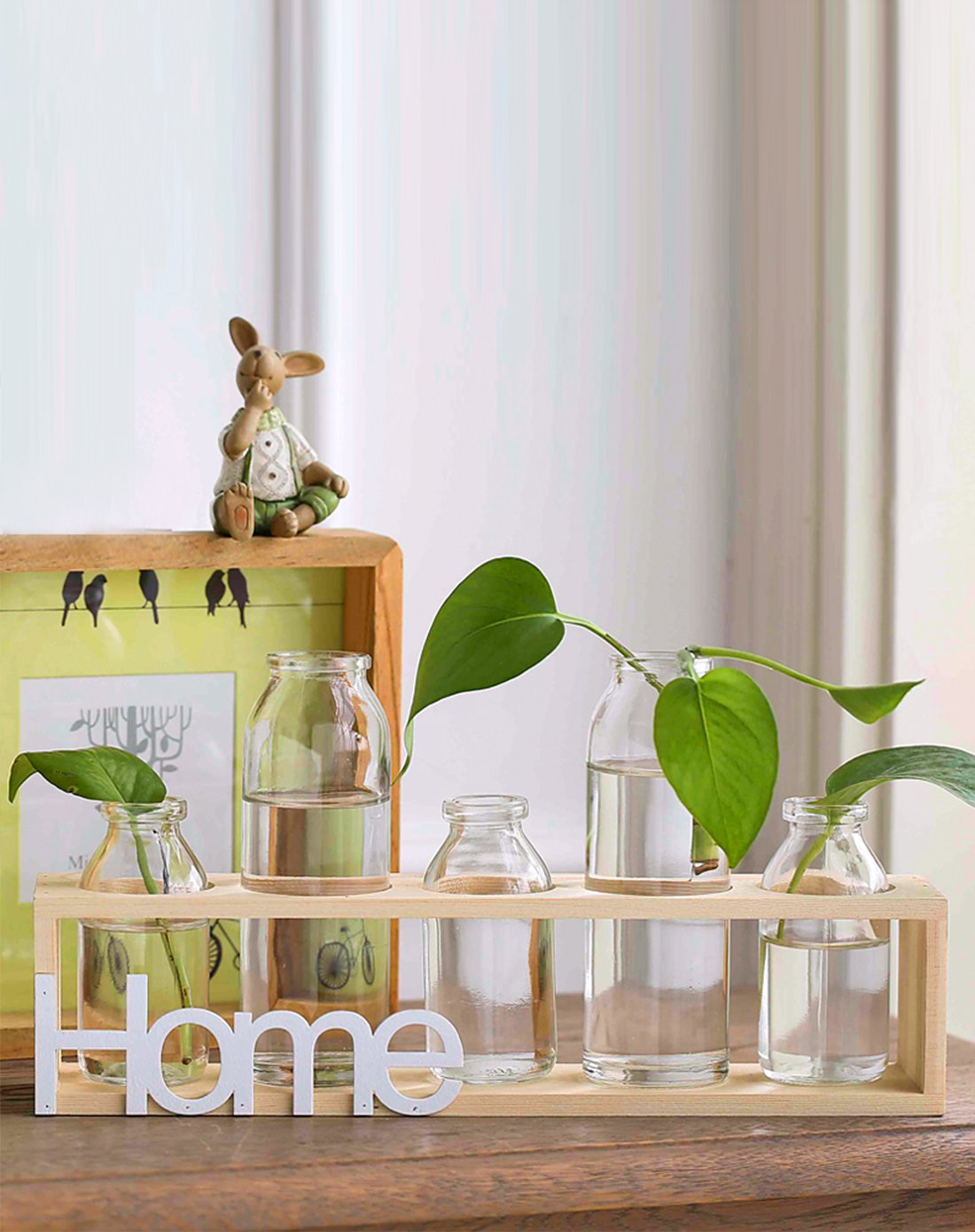 米子家居 法式小清新家居装饰专场米子家居 创意清新五联水培玻璃花瓶