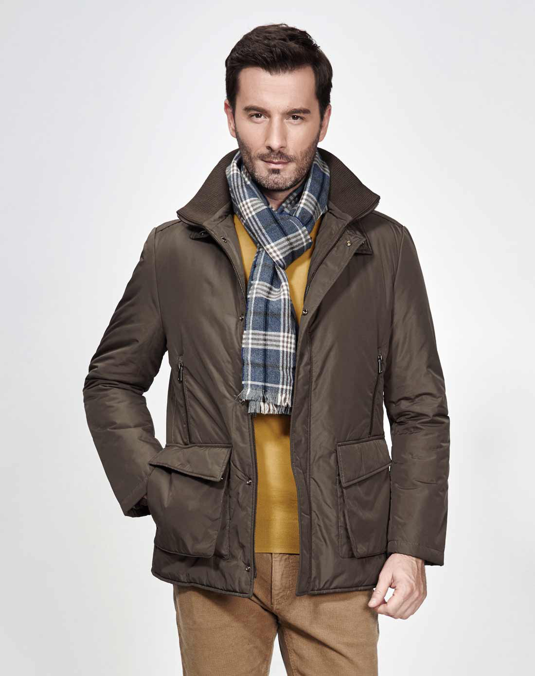 雅戈尔youngor男装品牌钜献 雅戈尔 深男士棉服直筒版都市休闲外套