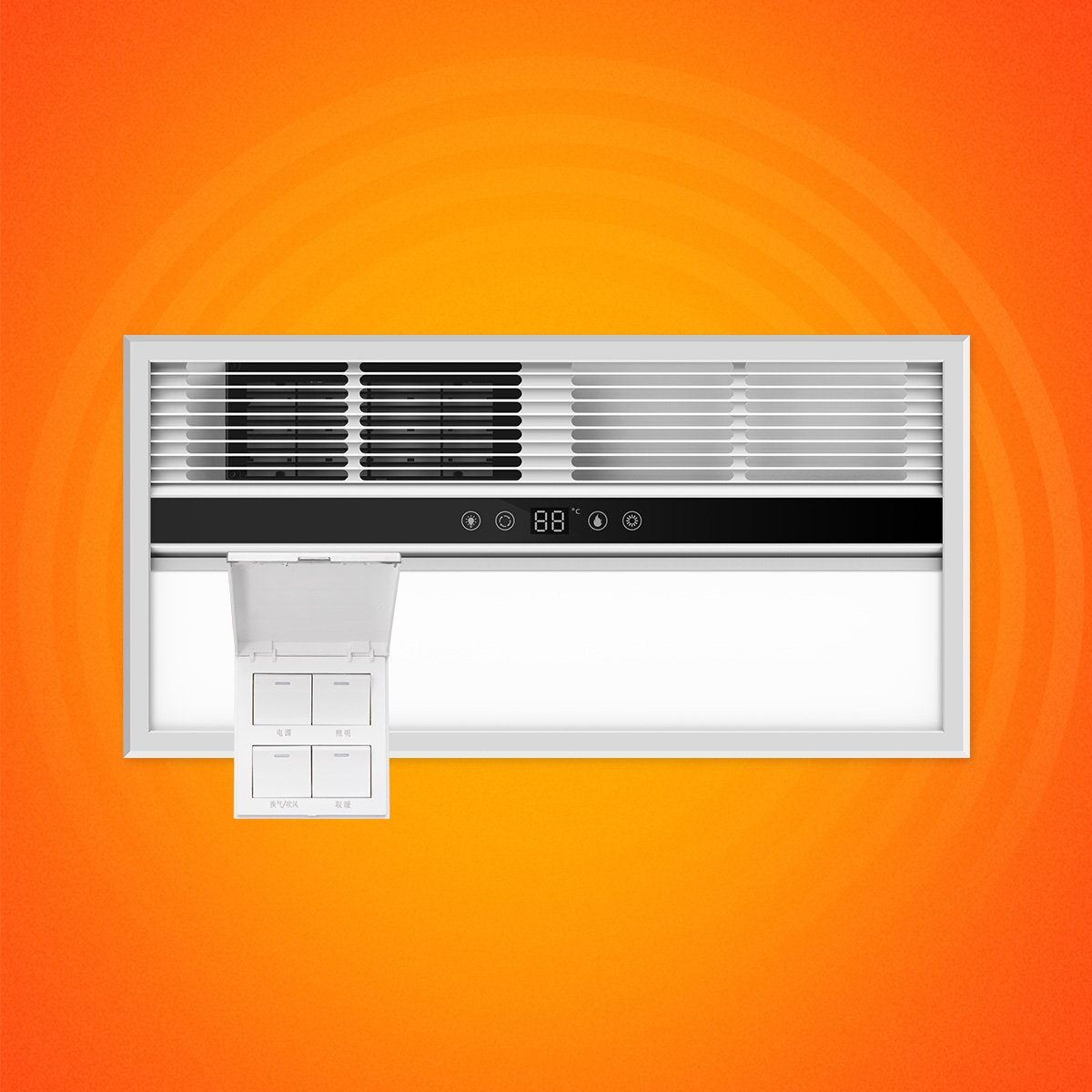 雷士照明风暖浴霸集成吊顶三合一嵌入式浴室卫生间暖风机灯空调型