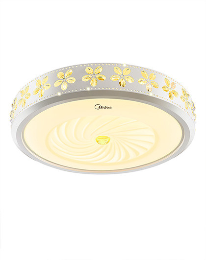美的led吸顶灯浪漫温馨卧室灯简约现代书房灯具灯饰花朵装饰边框