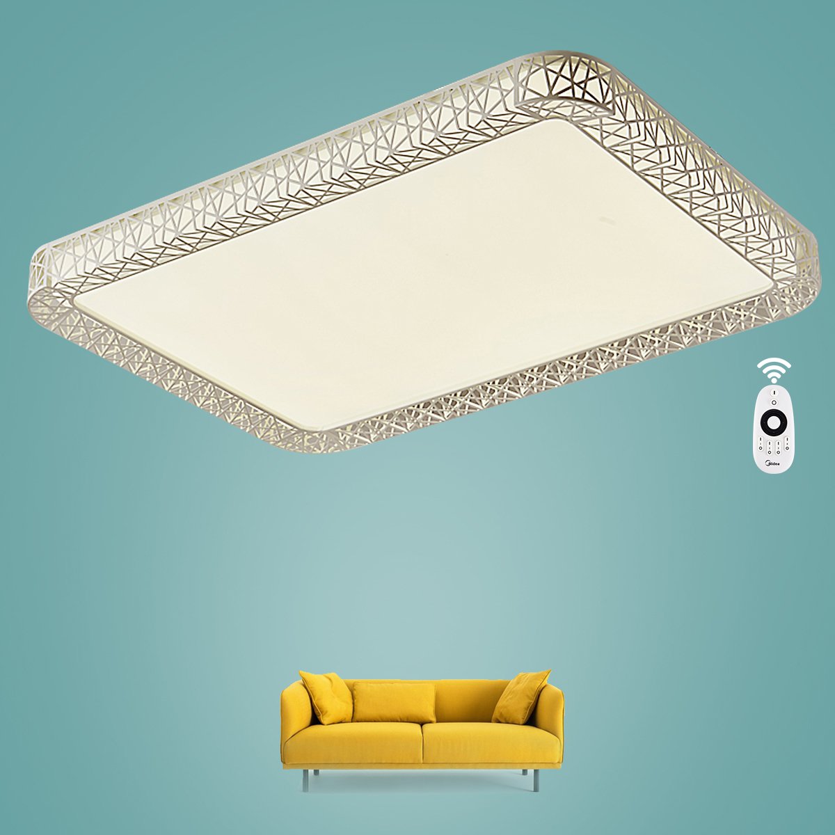 美的遥控调光调色led吸顶灯简约大气卧室客厅灯饰灯具