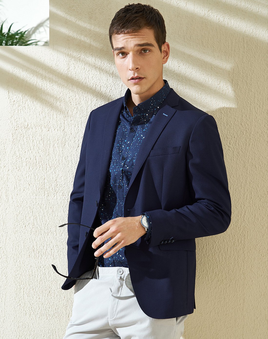 威可多vicutu威可多男士羊毛真丝混纺商务经典修身西装外套vrs1