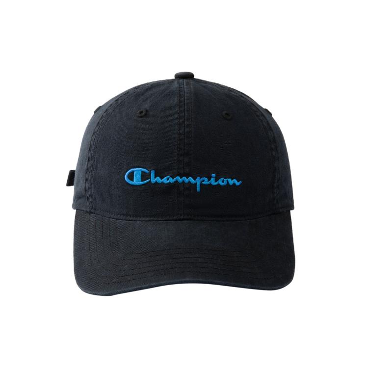 Champion 【品牌直营】男女同款运动潮流刺绣字母logo棒球帽 In Black