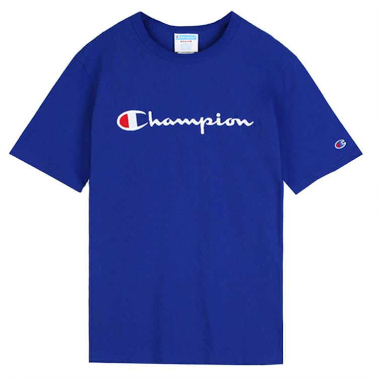 Champion 【品牌直营】夏季男式运动潮流logo短袖t恤 In Blue